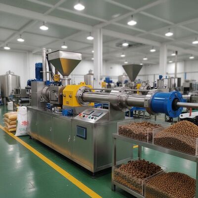 নতুন অবস্থা স্বয়ংক্রিয় টুইন-স্ক্রু ডুবে যাওয়া মাছের খাদ্য এক্সট্রুডার পোষা প্রাণী খাদ্য পেল্ট তৈরির মেশিন বিড়াল কুকুরের খাদ্য এক্সট্রুডার মেশিনের দাম