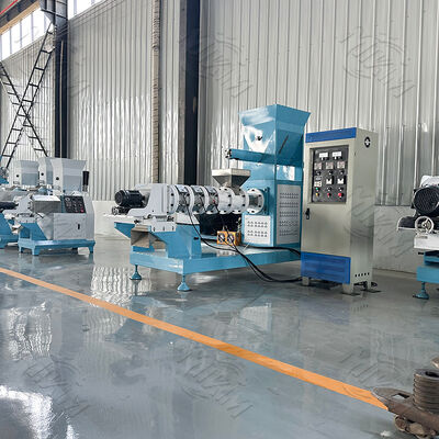 স্টেইনলেস স্টীল ফিশ ফিড এক্সট্রুডার মেশিন 100-2000 কেজি / ঘন্টা ক্ষমতা এবং স্বয়ংক্রিয় খাওয়ানোর জন্য পোষা প্রাণী খাদ্য পেল্ট উত্পাদন